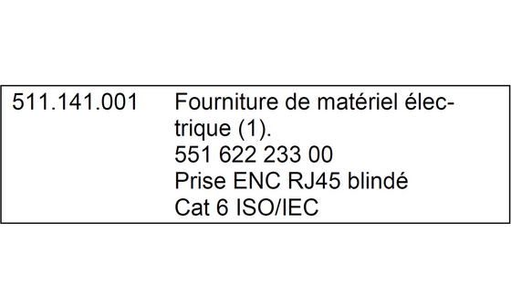 Prestation convertie en prestation de fourniture seule. Le numéro CAN a été converti, le numéro CAN initial est inséré dans le texte et le texte est complété d’une information quant à la limite de la prestation.