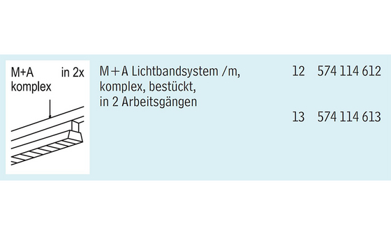 Beispiel: Pendelprofil mit nachträglich angebrachten Reflektoren.